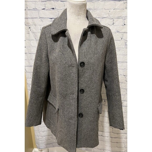 American Apparel Wool Audrey 4 Button Grey Pea Coat Size XS - Picture 2 of 7